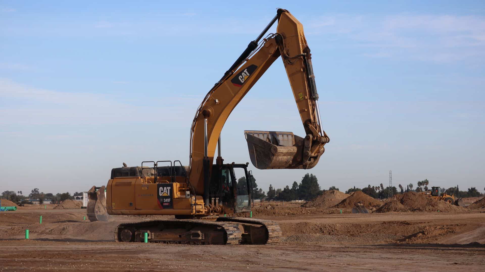 Graafmachine op een werf